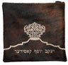 Prestige Leather Tallit & Tefillin Bag — Crown Design, Exclusive Collection (265G-BR)
