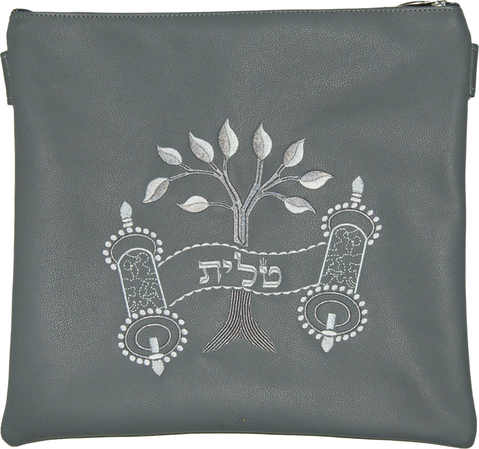 Prestige Leather Tallit & Tefillin Bag — Eitz Chaim Design, Traditional Collection (270A-LG)