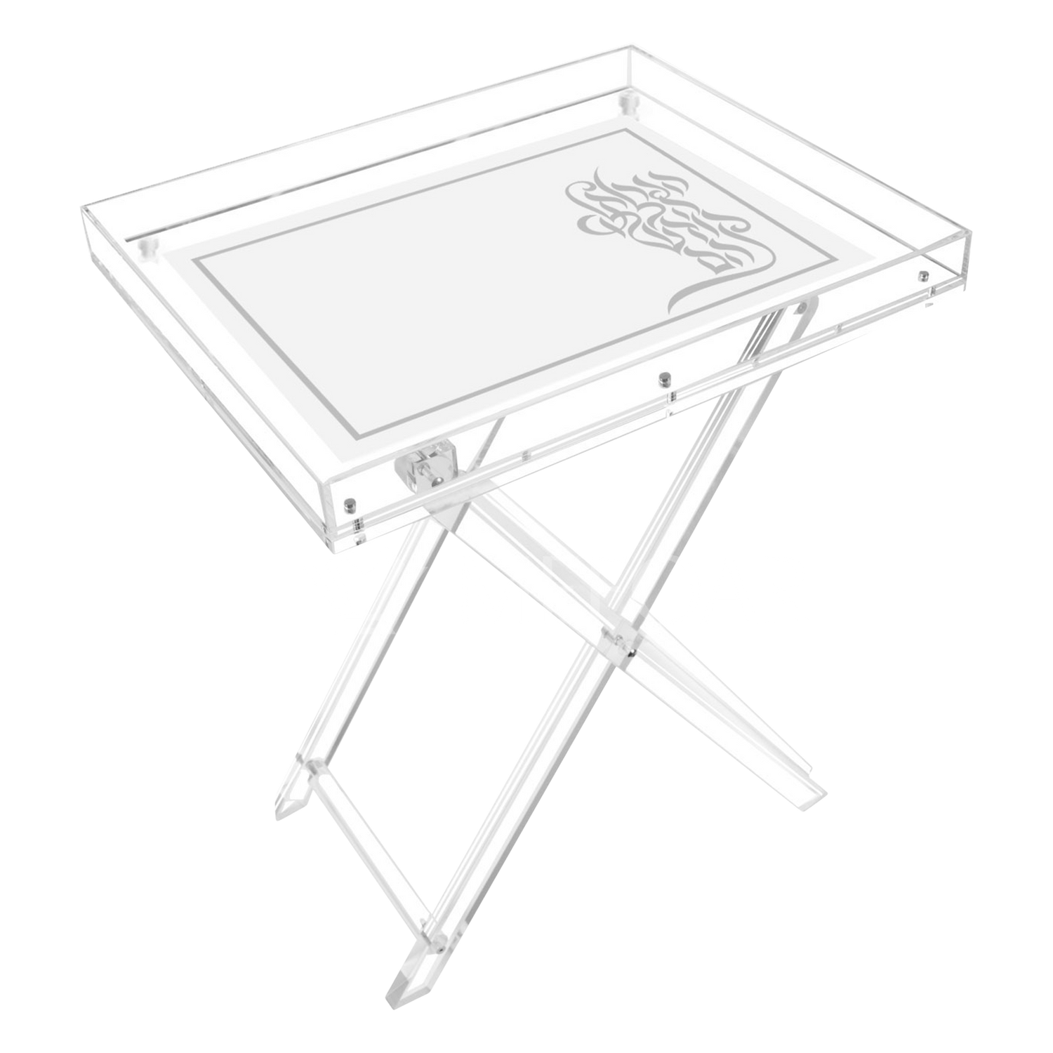 Acrylic Rectangle Chanuka & Year Round Folding Table Style #108 - Judaica Decor view 2 | Judaica Square Lakewood
