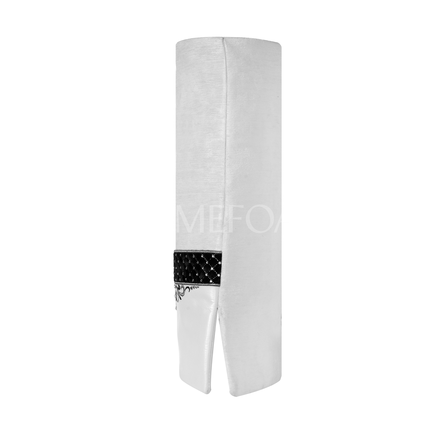 Leather & Velvet Torah Mantle - Style 323-White - Image 3