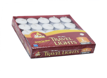 Mini Tealight Candles 50-Pack — box of fifty small tealights in metal cups | Judaica Square Lakewood