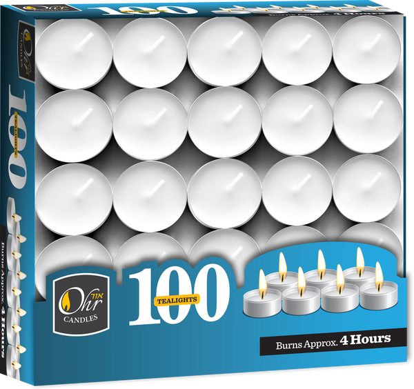 100pk. Tealights Plastic-Wrapped — Judaica Square