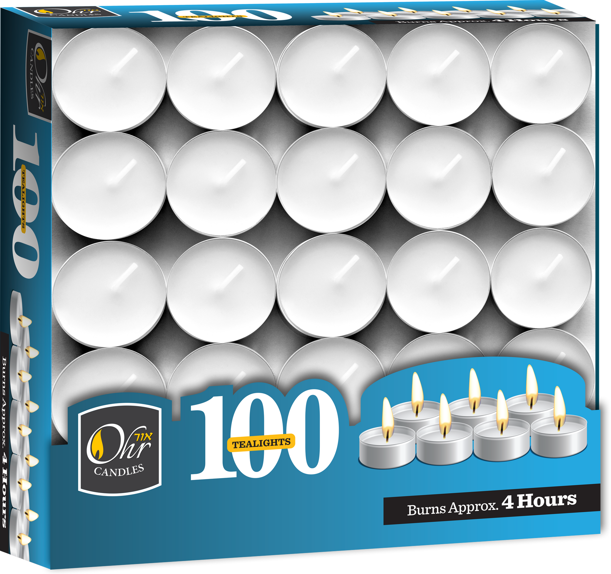 100pk. Tealights Plastic-Wrapped — Judaica Square