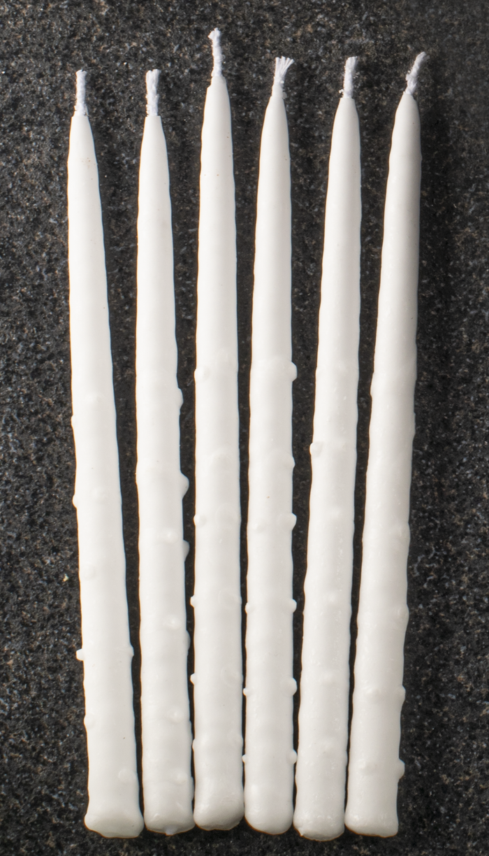 White Textured Chanukah Candles 45-Pack — ribbed white menorah candles in box | Judaica Square Lakewood