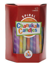 Spiral Chanukah Candles — box of forty-five twisted spiral Chanukah candles | Judaica Square Lakewood