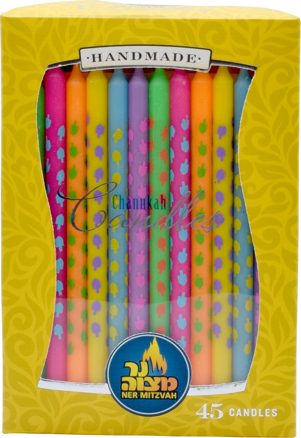 45pk. Dreidel Art Chanukah Candles — Judaica Square