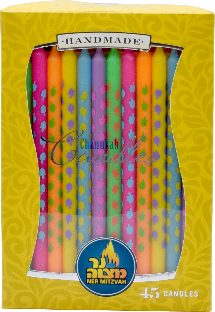 45pk. Dreidel Art Chanukah Candles — Judaica Square