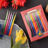 Tri-Color Chanukah Candles — box of 45 candles in three-color striping | Judaica Square Lakewood