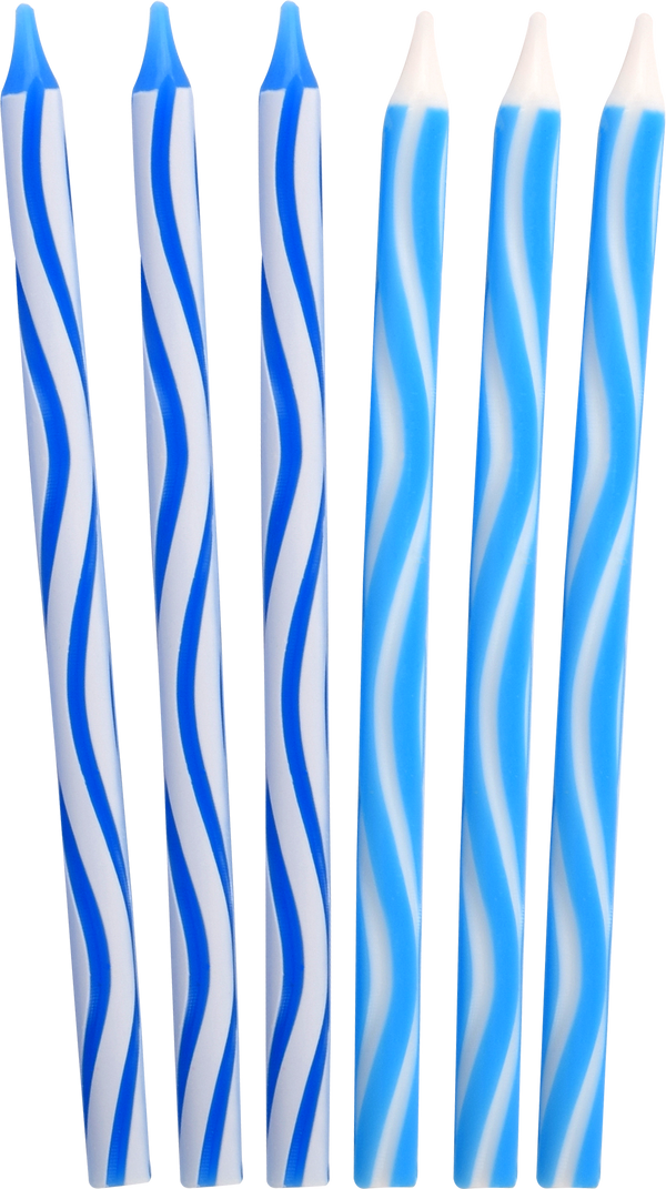 45 Pk. Blue & White Wave Etched Chanukah Candles — Judaica Square