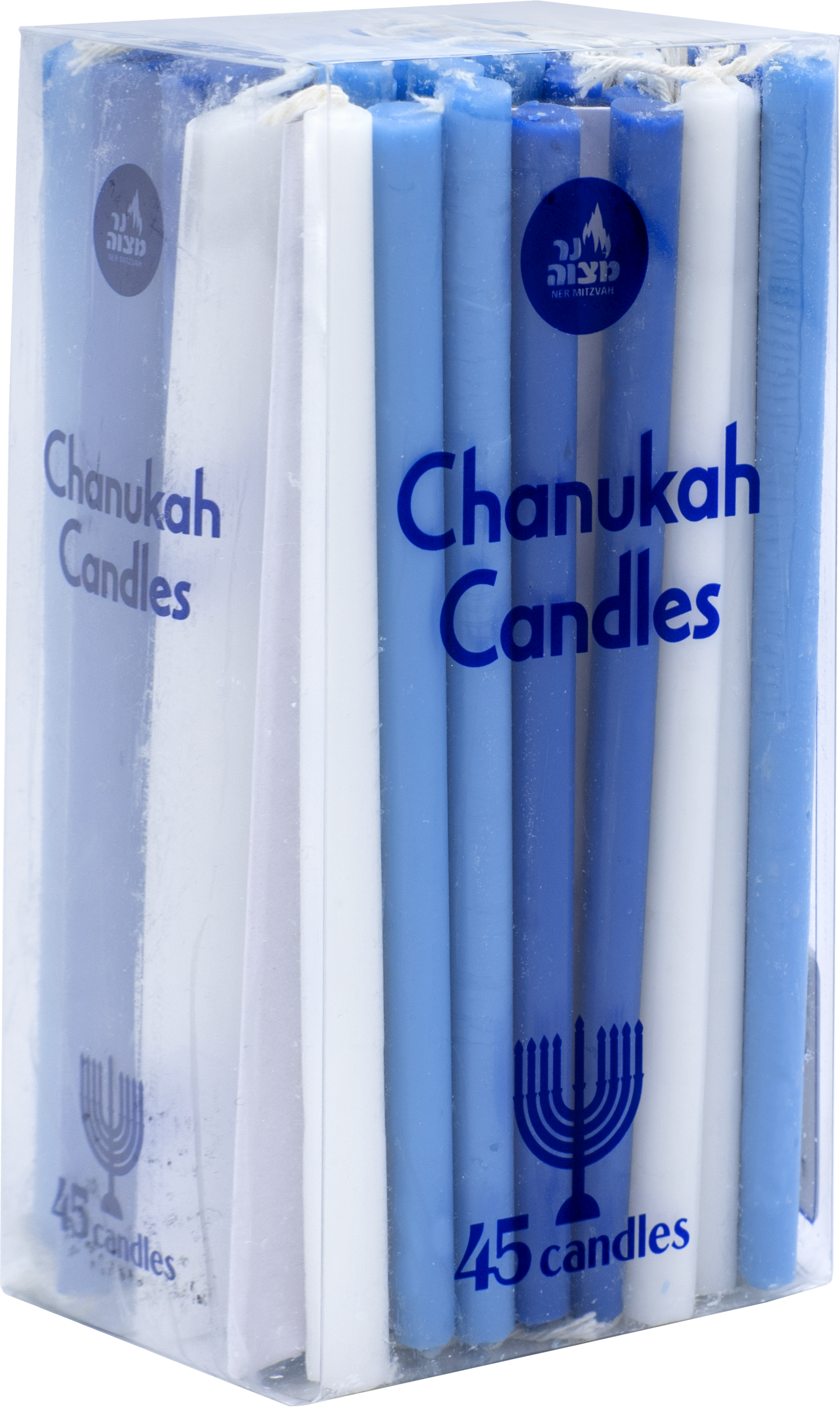 Long Chanukah Candles Blue & White — Judaica Square