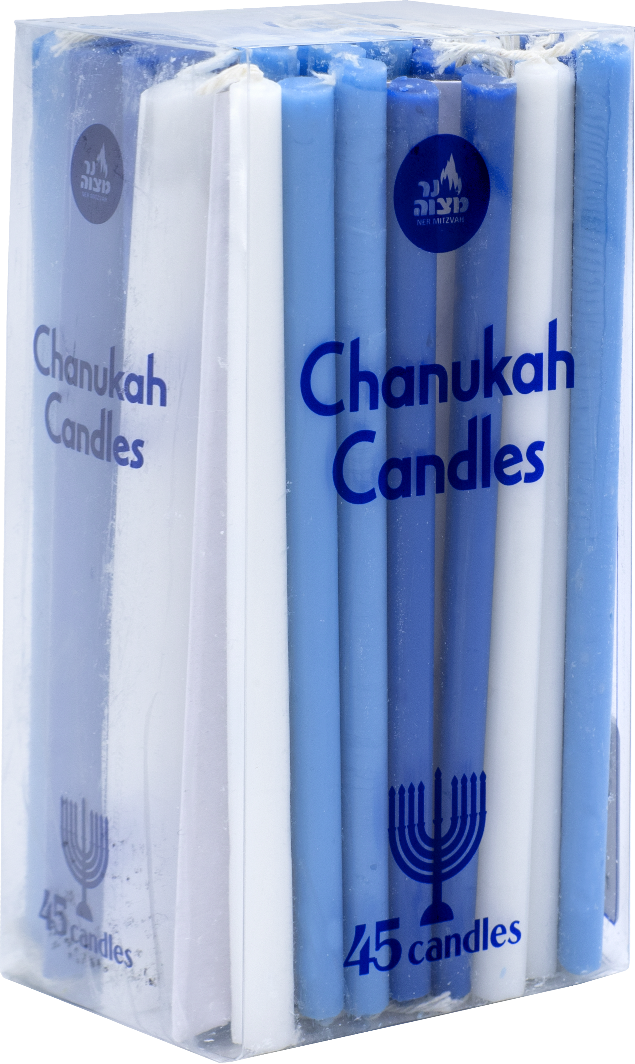 Long Chanukah Candles Blue & White — Judaica Square