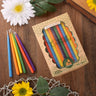 Multi-Color Beeswax Chanukah Candles — assorted colored beeswax tapers, 45-count box | Judaica Square Lakewood