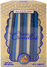 Blue & White Beeswax Chanukah Candles — blue and white beeswax menorah candles | Judaica Square Lakewood