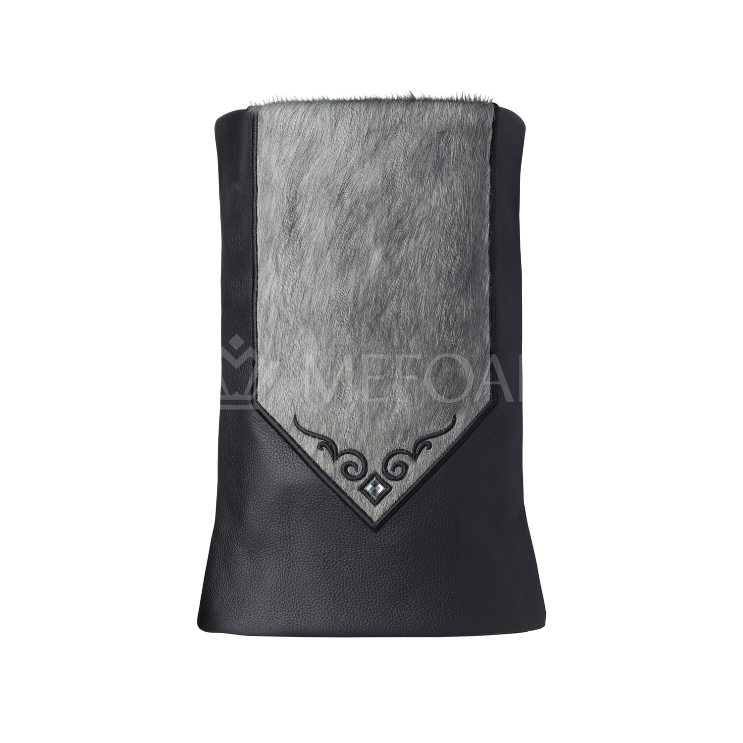 Leather & Fur Torah Mantle - Style 380-Grey - Image 3