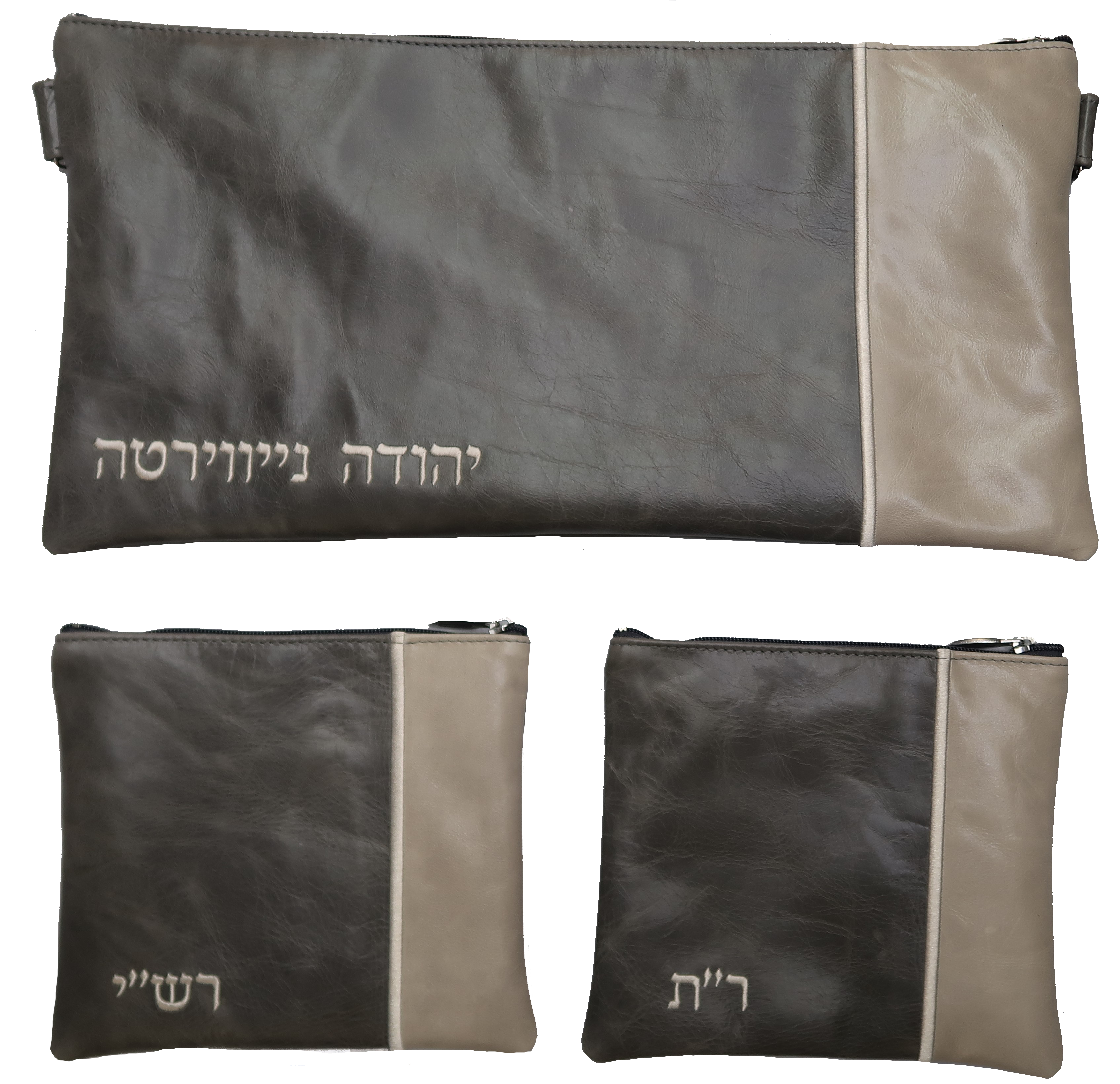 Prestige Regal Leather Tallit & Tefillin Bag (295F-GR)