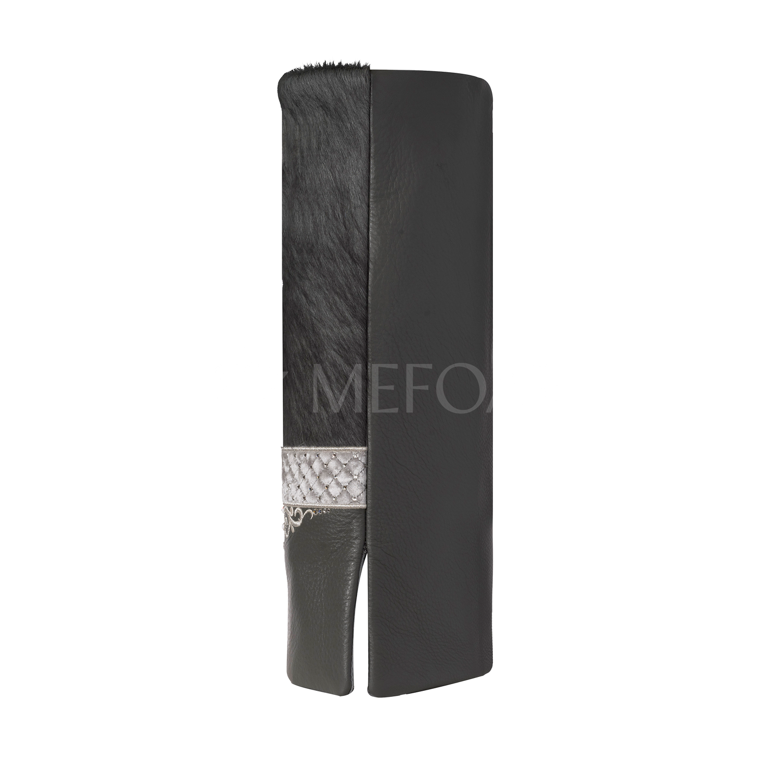 Leather & Fur Torah Mantle - Style 323-Grey - Image 4