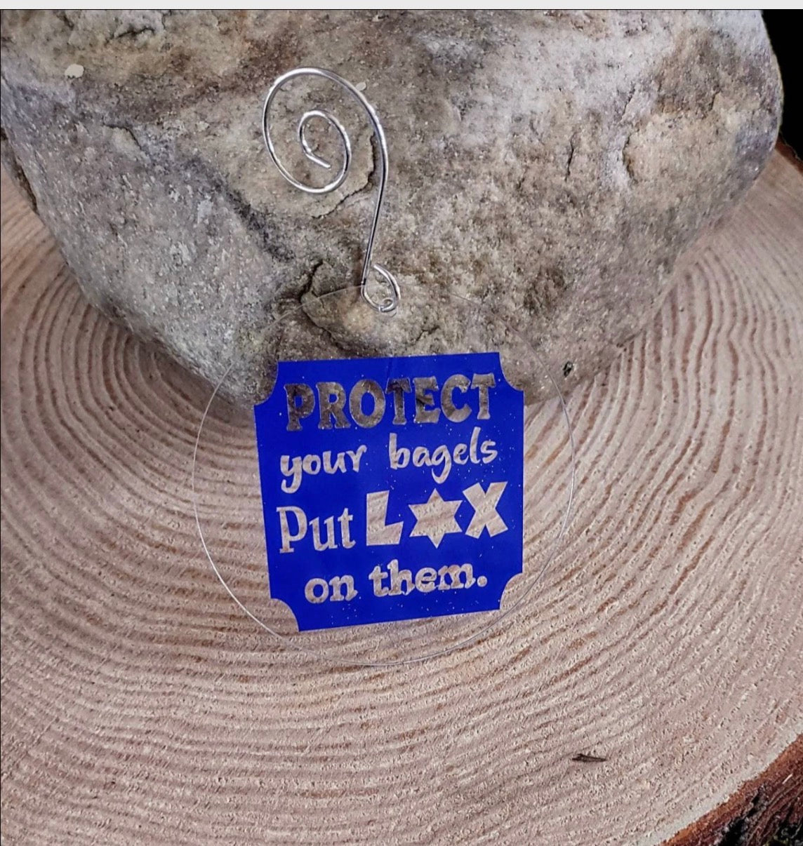 Wooden Shofar So Good pun ornament painted with beads and wire | Judaica Square Lakewood (view 14)