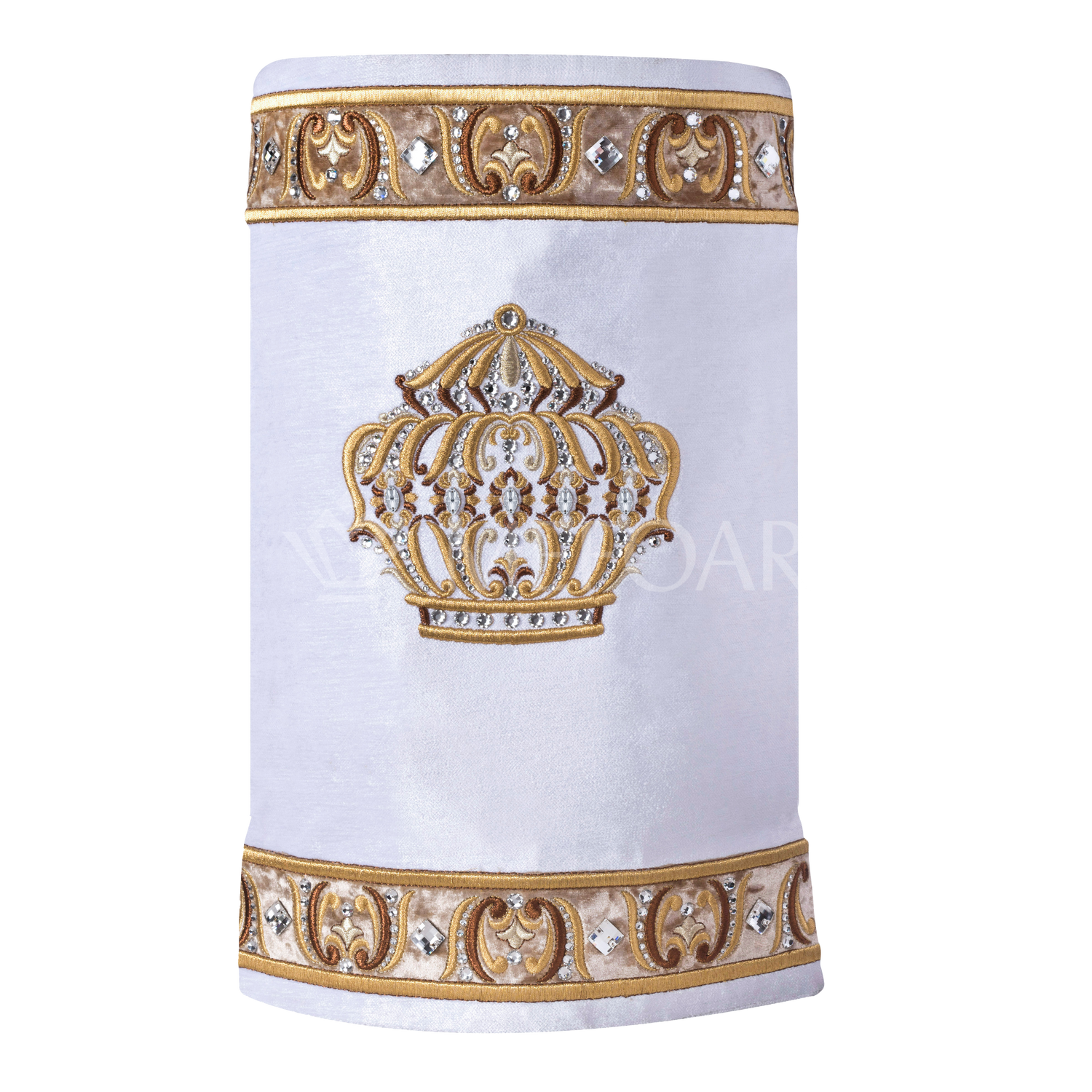 Velvet Torah Mantle - Style 800-White - Image 3