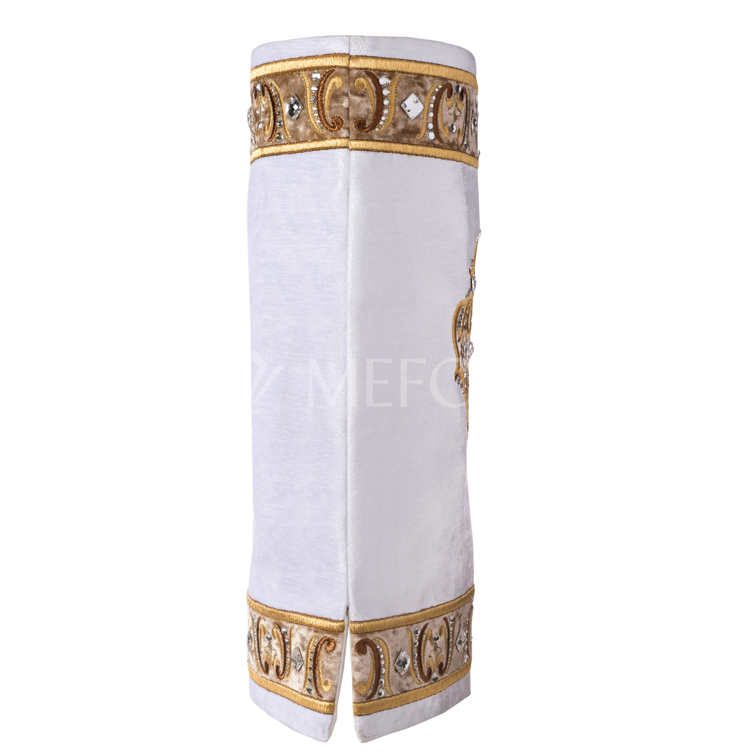 Velvet Torah Mantle - Style 800-White - Image 4