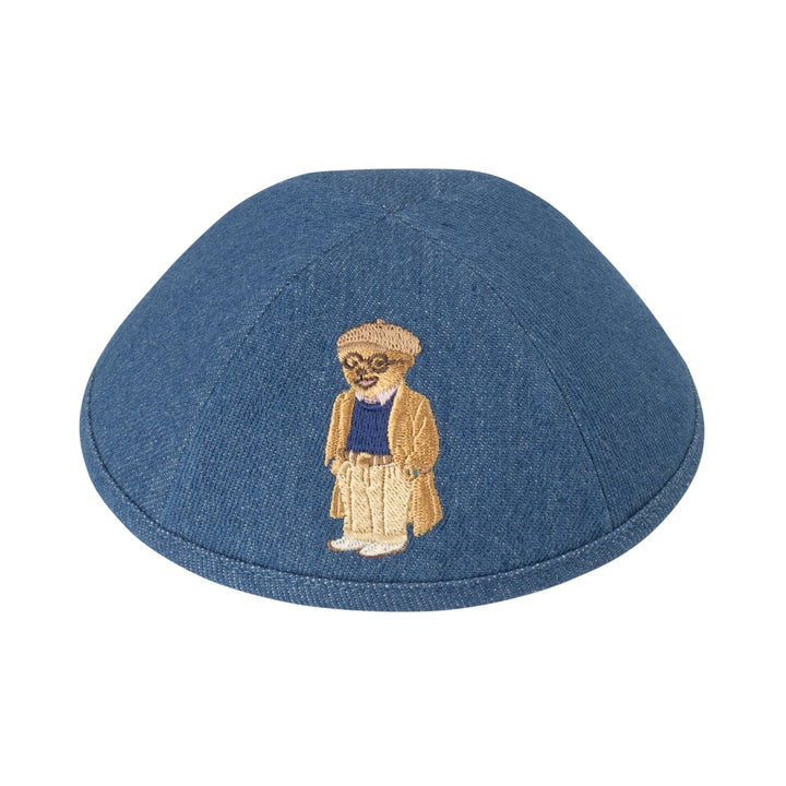 Grandpa Bear Kippah – Denim Yarmulke