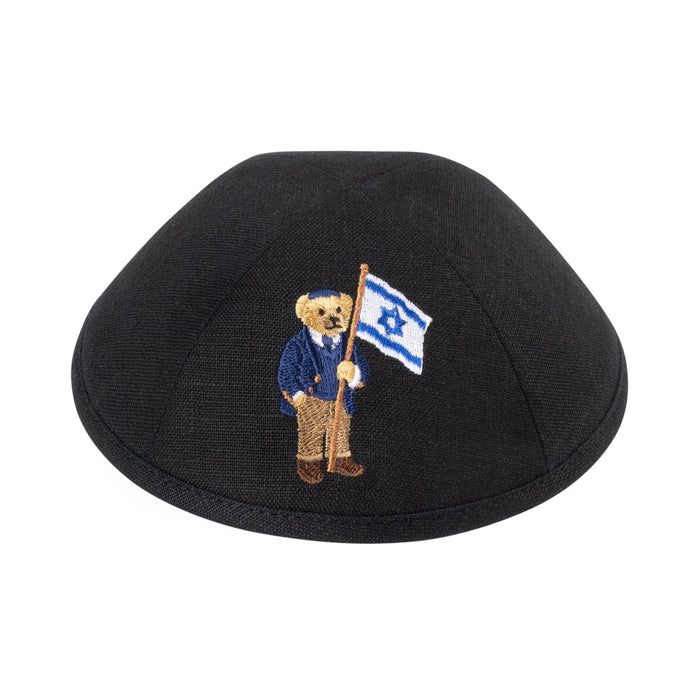 Black Linen Kippah for Upsherin - iKippah by Judaica Square