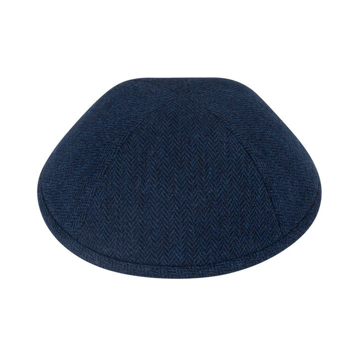 Teal Herringbone Wool Kippah / Yarmulke