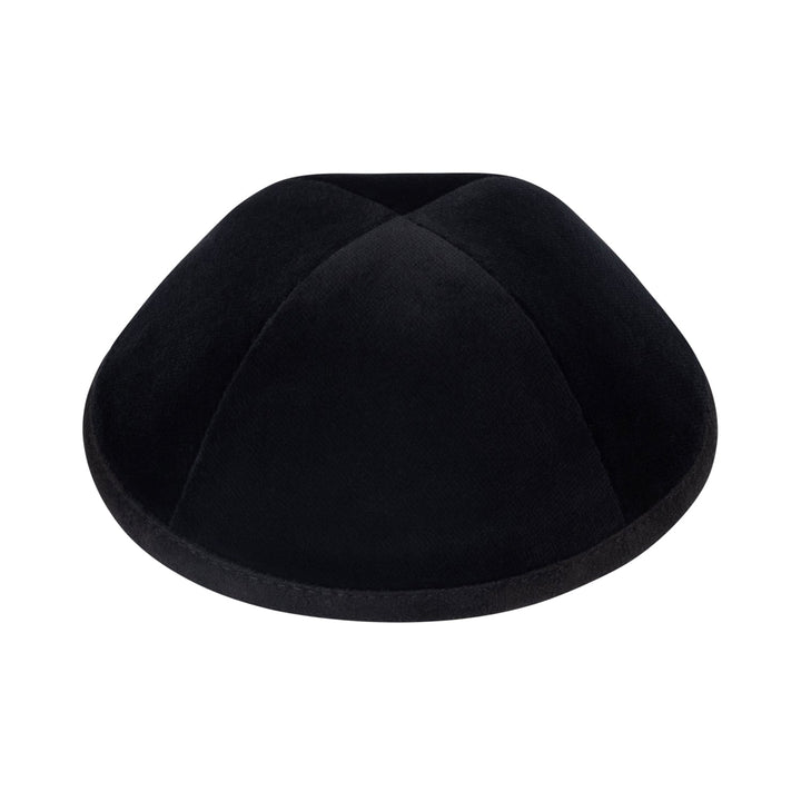 Black Velvet Kippah – Black or Brown Suede Rim