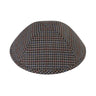 Colored Check kippah — rust, blue and brown tweed plaid yarmulke | Judaica Square Lakewood
