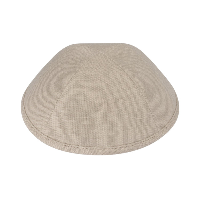 Beige Linen Kippah - iKippah by Judaica Square