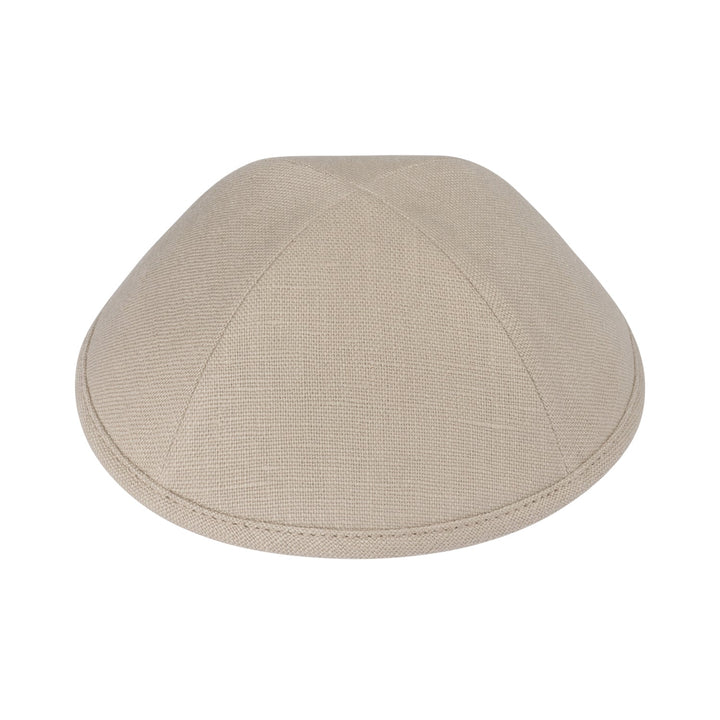 Mid Beige Linen Kippah / Yarmulke