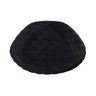 Black corduroy kippah – raised checkerboard square texture yarmulke in matte black | Judaica Square Lakewood