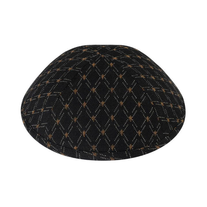 Black Diamond Kippah – Gold Lattice Yarmulke