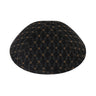 Black diamond kippah – woven yarmulke with a fine gold and cream diamond lattice pattern in matte thread