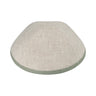 Tan linen iKippah kippah / yarmulke with light brown leather rim, alternate view