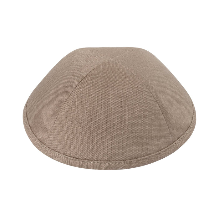 Taupe Linen Kippah - iKippah by Judaica Square
