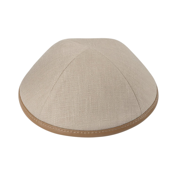 Taupe Linen Kippah - iKippah by Judaica Square
