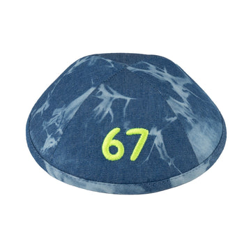 6-7 Tie-Dye Denim Kippah / Yarmulke for Boys by iKippah