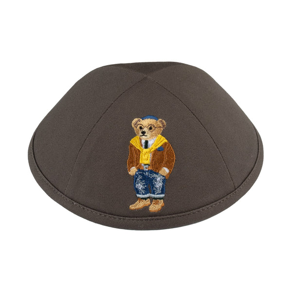 Brown Cotton Kippah for Upsherin - iKippah by Judaica Square
