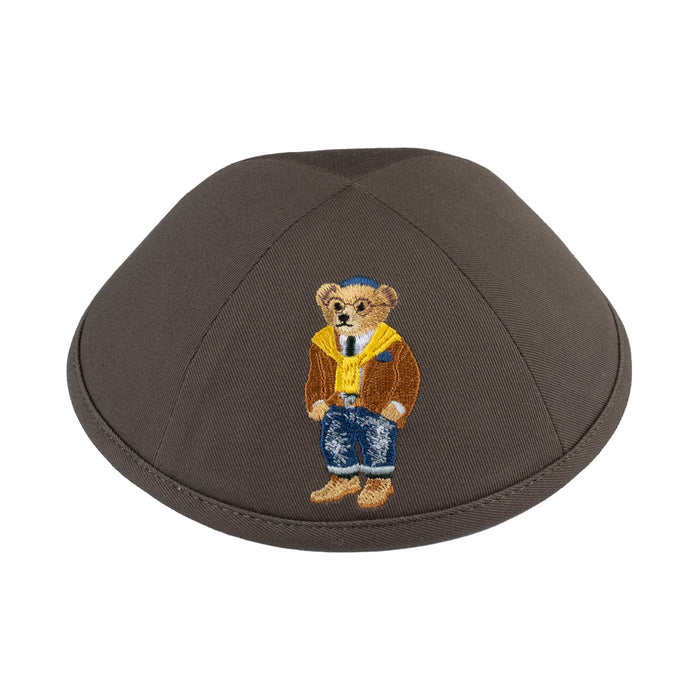 Brown Cotton Kippah for Upsherin - iKippah by Judaica Square