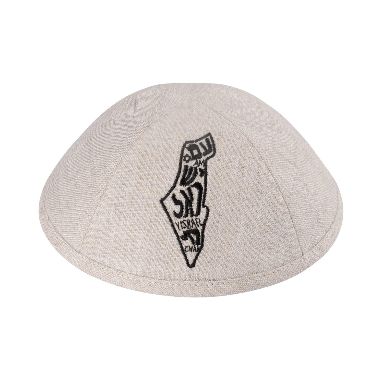 Tan Linen Kippah for Upsherin - iKippah by Judaica Square
