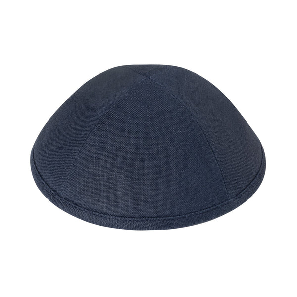 Navy Linen Kippah - iKippah by Judaica Square