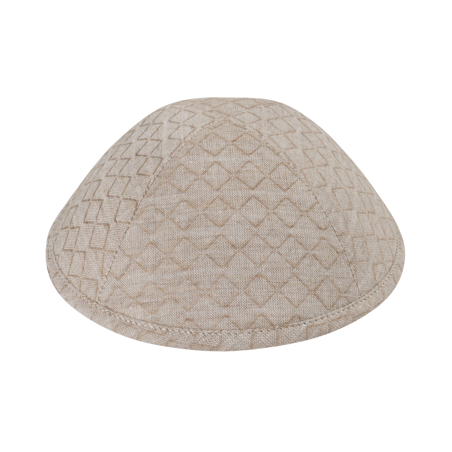 Lattice Tan Cotton Yarmulke / Kippah — view 1