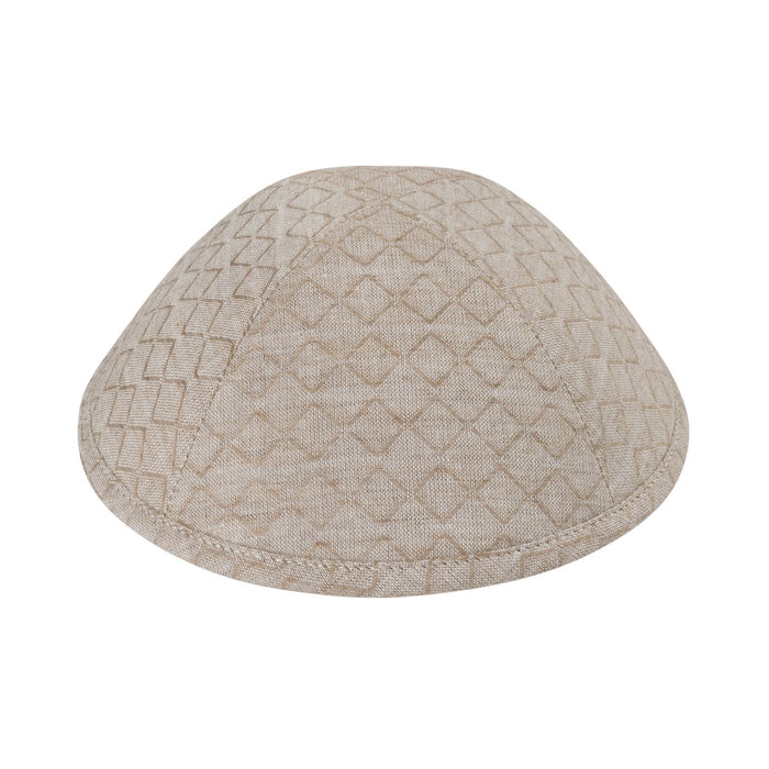 Lattice Tan Cotton Yarmulke / Kippah — view 1