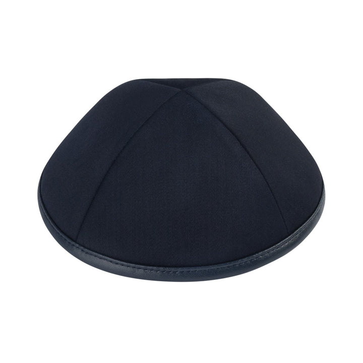 Navy Suiting Kippah – Leather Rim Yarmulke