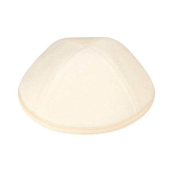 Ivory Velvet Kippah for Bar Mitzvah - iKippah by Judaica Square