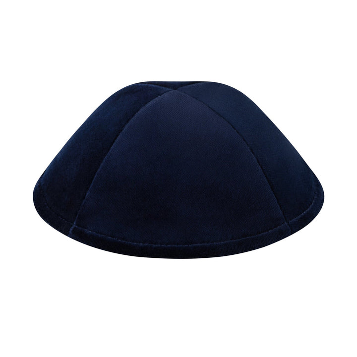 Navy Velvet Rimless Yarmulke / Kippah
