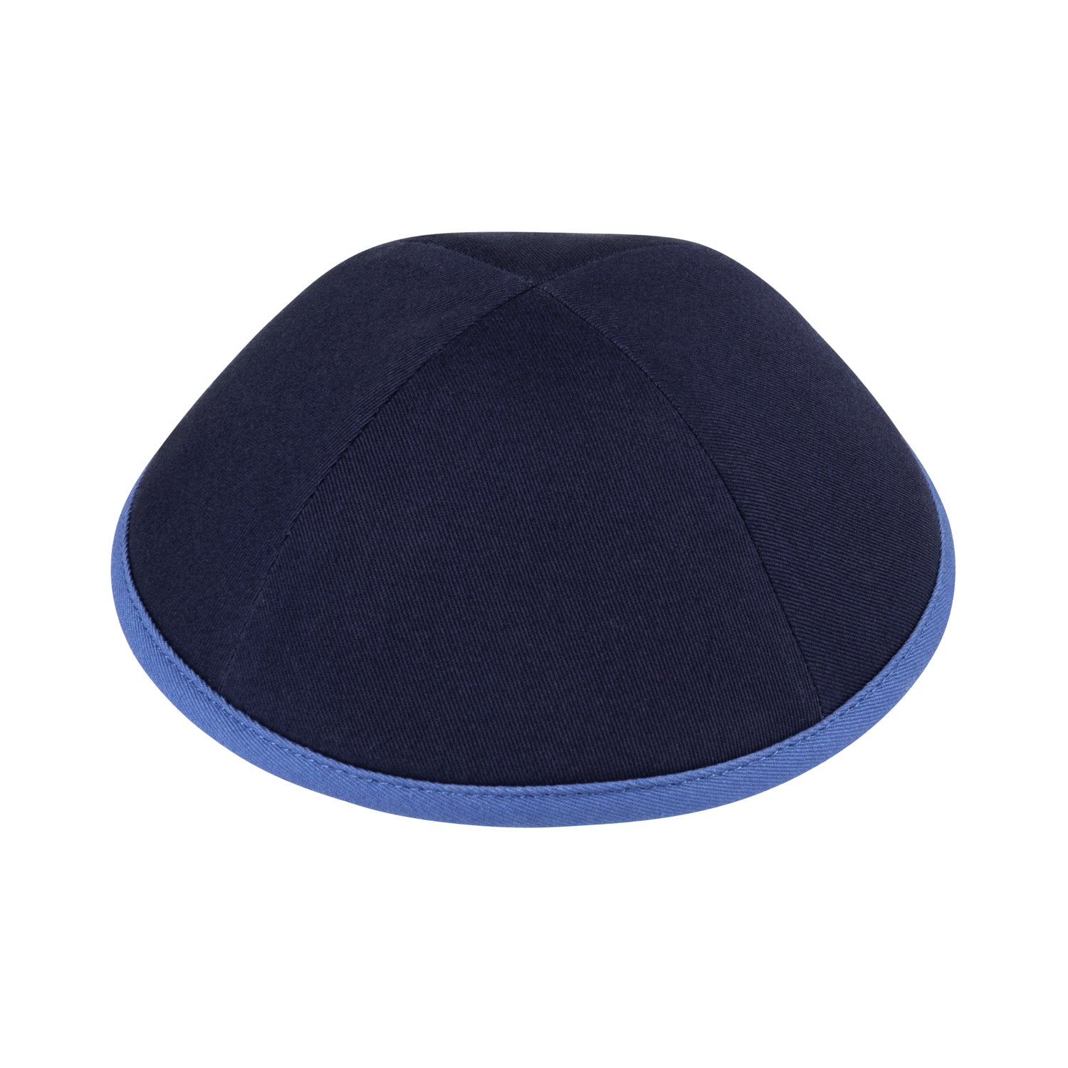 iKippah Navy Cotton w/ Mid Blue Rim Yarmulka