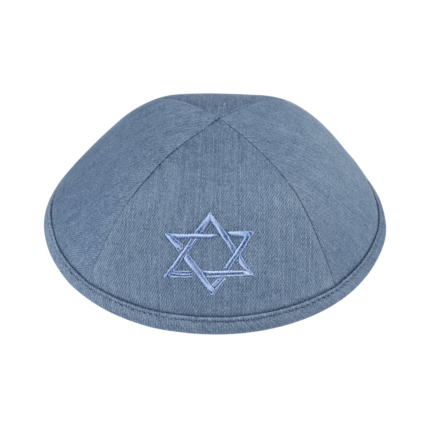 iKippah Denim w/ Light Blue Jewish Star Yarmulka