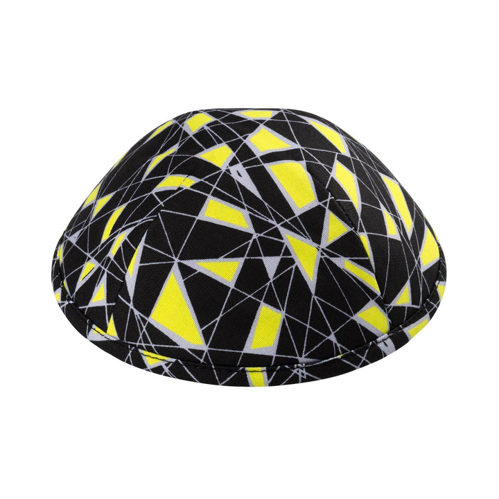 Mosaic Kippah – Black Yellow Cotton Yarmulke