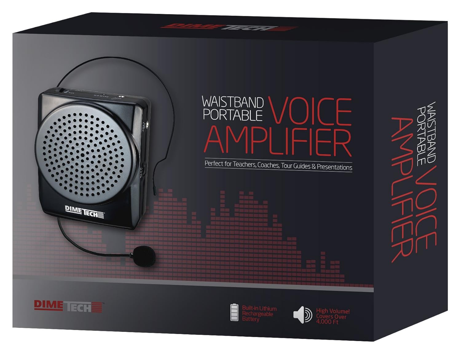 DimeTech Rechargeable Voice Amplifier with Headset Mic & Belt Clip — teacher, view 2 | Judaica Square Lakewood